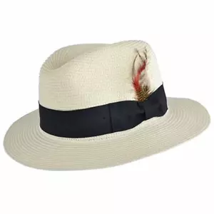 Cappello uomo donna impacchettabile paglia estivo Panama Fedora con fascia nuovo - Foto 1 di 2