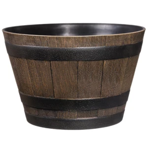 Large Indoor Outdoor Rustic Whiskey Barrel Garden Planting Planter Flower Pot - Picture 1 of 4
