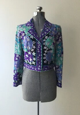 Chaqueta corta de seda vintage años 60 Emilio Pucci Foto 1 de 4