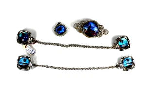 Vintage Schmetterling Flügel Brosche Anhänger Pullover Clip Lot blau Morpho Kiefer Palme - Bild 1 von 13