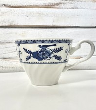 VINTAGE INDIES BLUE JOHNSON BROS.BLUE FLOWER & BIRD TEA CUP- FINE CHINA ENGLAND