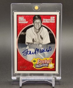 2005 UD Baseball Heroes Autographs Red Stan Musial BOLD ON CARD AUTO SP /49