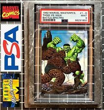 1992 Marvel Masterpieces Battle Spectra - Thing vs Hulk #1D - PSA 9 MINT