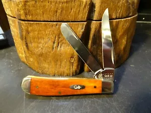 CASE AND SONS MODEL # CA-28700 3 1/2" MINI TRAPPER SMOOTH CHESTNUT BONE HANDLE - Picture 1 of 12