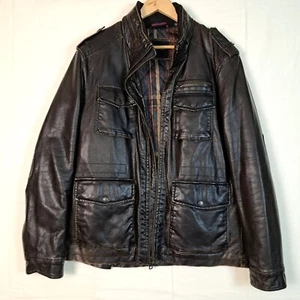 Giacca Tommy Hilfiger foderata/trapuntata a quadri ecopelle marrone scuro L vedi foto - Foto 1 di 7