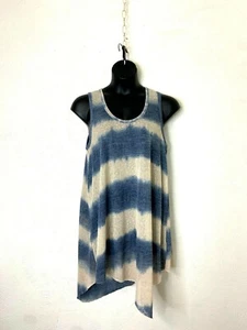 Anthropologie Eri + Ali Women Size L Blue White Long Sleeveless Top NWOT E200 - Picture 1 of 12