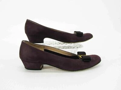 Salvatore Ferragamo женские туфли Vara бант размер 7,5 AAA фиолетовый каблук подержанные qp - Изображение 1 из 4