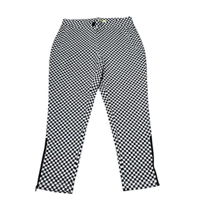 Betabrand Small Short Petite Skinny Leg Pencil Dress Pants Catstooth Black White - Picture 1 of 10