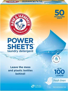Arm & Hammer Power Sheets Waschmittel, frische Wäsche 50ct, bis 100 klein - Bild 1 von 12