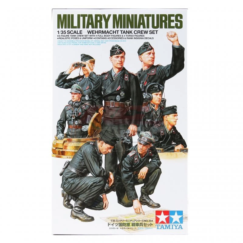 Tamiya 35354 1/35 Military Figure Model Kit WWII German Wehrmacht Tank Crew Set - Image 1 of 1