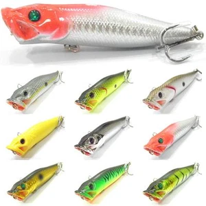 Señuelos de pesca Topwater 3 1/2 pulgadas 1/3 oz grandes salpicaduras popper pesca de lubina T604 - Imagen 1 de 43