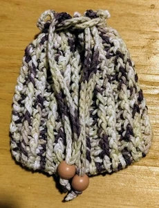 Tasche Beutel Beige Lila Wolle Handmade Unikat - Bild 1 von 5