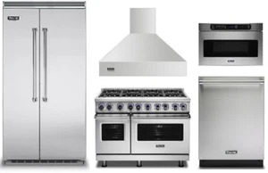 Viking 48" Dual Fuel Range and 42" Refrigerator, Dishwasher, Hood, Microwave - Picture 1 of 6