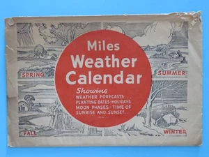 Original Vintage 1939 Fold-over Dr Miles Weather Calendar Complete Alka-Seltzer - Picture 1 of 7