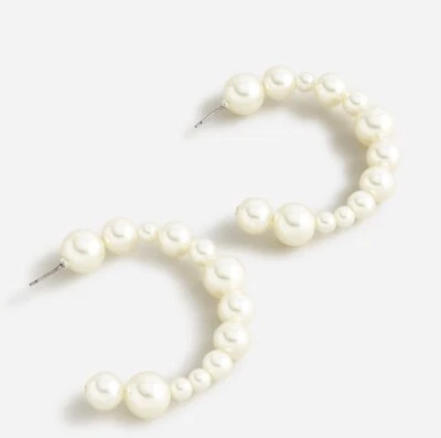 J. Pendientes de aro de perlas mixtas Crew  Foto 1 de 4