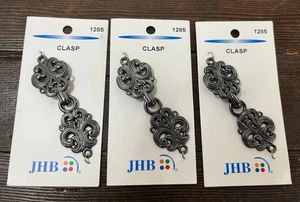 JHB International Clasp Closure 1285 Set of 3 Washable Dry Cleanable 2 Inch NEW - Picture 1 of 3