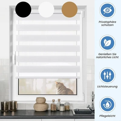 Doppelrollo Duorollo Klemmfix Fensterrollo ohne Bohren Rollos Fenster Grandekor - Bild 1 von 4