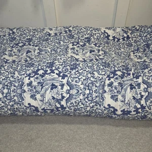 Ralph Lauren Tamarinde Vogel Porzellan blau weiß Rüschen Queen/Volldecke - Bild 1 von 7