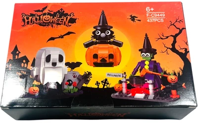 Conjunto de construção bruxa fantasma gato abóbora Halloween VONADO (473 PEÇAS) - Imagem 1 de 4
