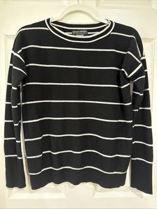 Banana Republic kleiner Pullover Merinowollmischung mit Kaschmir schwarz gestreift - Bild 1 von 5