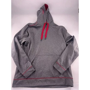 Under Armour Sweatshirt Mens Medium Gray Red Hoodie Pullover Sports Activewear - Picture 1 of 8