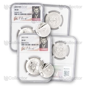 2025 P & D Kennedy Half Dollar Set - NGC 68 - MS68 - In Stock - Picture 1 of 1