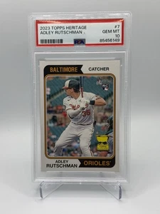 2023 TOPPS HERITAGE #7 ADLEY RUTSCHMAN ROOKIE RC PSA 10 - Picture 1 of 2