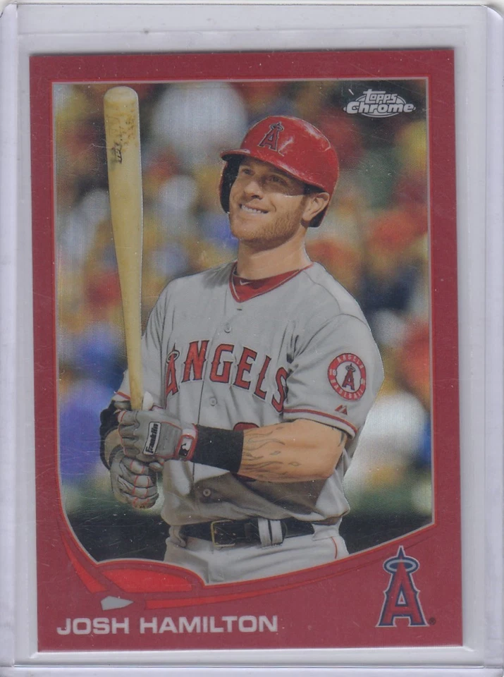 2013 Josh Hamilton Topps Chrome RED REFRACTOR Parallel /25 - #70 Reds Rays - Image 1 of 2