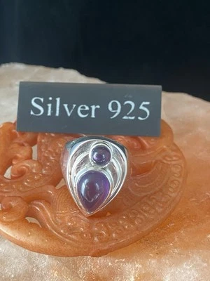 Solid Silver Amethyst  Ring - Image 1 of 4