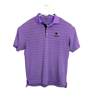 Peter Millar Summer Comfort Beaver Creek Polo Shirt Purple Striped Men's Medium - Picture 1 of 10