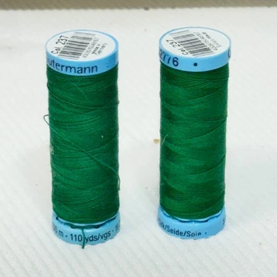 Gutermann Silk S 303 100% Silk Thread 110 yds  Col. 237 Green - Image 1 of 4