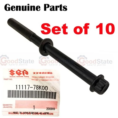 GENUINE Suzuki Grand Vitara Kizashi J24B 2.4L Cylinder Head Bolt x10 - Image 1 of 3