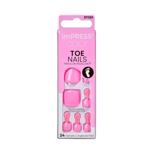 KISS IMPRESS COLOR PRESS ON PEDICURE TOE NAILS ONE STEP PEDICURE TIME AFTER TIME - Picture 1 of 1