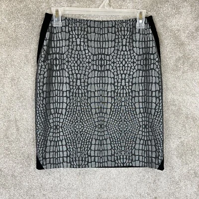 Falda Diane Von Furstenberg para mujer 4 negra plateada lápiz cremallera trasera elástica - 4779 Foto 1 de 4