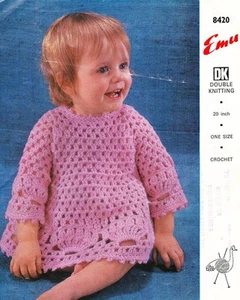 QUICK BABY TOP / 6 to 12 months - 8ply or D.K. - COPY Baby crochet pattern - Picture 1 of 1