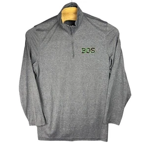UltraClub Pullover Mens XL Grey BOS Quarter-Zip Long-Sleeve Cool & Dry Polyester - Picture 1 of 9
