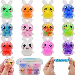 12 Pack Easter Mini Bunny Squeeze Ball Toys Stress Balls Squishy Toys for Easter - Picture 1 of 13