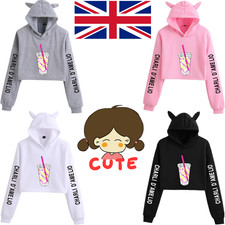 Charli D'Amelio Print Hoodie Cat Ear Sports Casual Women's Pullover UK