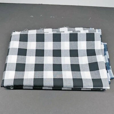 Black and White Sheer Gingham Check Fabric 3 Yards x 44" wide Poly Cotton Blend - Image 1 of 4