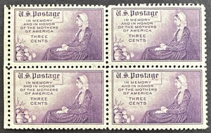 US 1934 Scott # 737 Block of 4 MNH "Whistler's Mother" Rotary Press - Picture 1 of 2