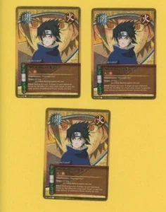 Sharingan Eye x3 US008 Rare Jutsu Card Gold Lettering Naruto Eternal Rivalry  - Picture 1 of 2