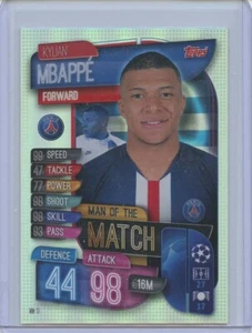2019-20 Topps Match Attax #MM13 Kylian Mbappe Silver Man of the Match - Foto 1 di 2