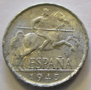 *GUTSE* FRANCO-1724, 5 CÉNTIMOS 1945, BRILLO ORIGINAL, MANCHITAS, SIN CIRCULAR. - Imagen 1 de 2