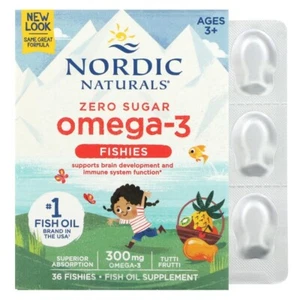 Nordic Naturals, Omega-3 Fishies, Ages 3+, Tutti Frutti, 300 mg, 36 Fishies - Bild 1 von 2