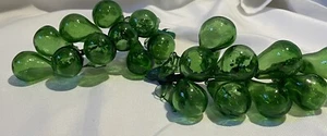 Vintage Glass Grapes Green Grape Cluster 2 Lot 9" - Picture 1 of 6