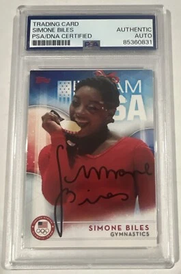 Редкая карточка дебютанта 2016 Topps Olympics Simone Biles с автографом PSA Rc - Изображение 1 из 2