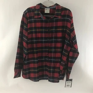 Dickies Flannel Shirt Plus Size 1X Red Black Plaid Shacket 100% Cotton NEW - Picture 1 of 11