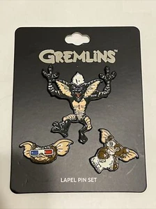 Gremlins Set of 3 Lapel Pin Set. Lapels Movie 3D Glasses Gizmo Evil Stripe, NEW - Picture 1 of 5