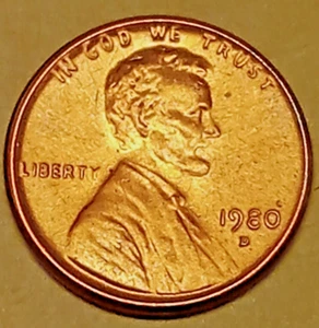 1980 D Lincoln Penny (#10) with Errors - Picture 1 of 2