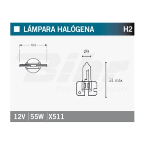 OSRAM 64173 LAMPADINA ALOGENA SINGOLA H2 (1pz) 12V 55W X511 Ø9 - 31 - Picture 1 of 1